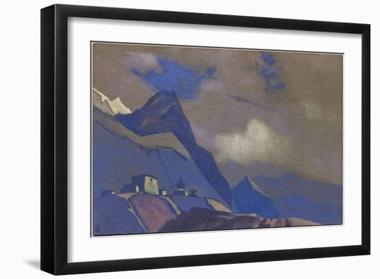 Tibet, near the Brahmaputra, 1936 (Tempera on Cardboard)-Nicholas Roerich-Framed Giclee Print