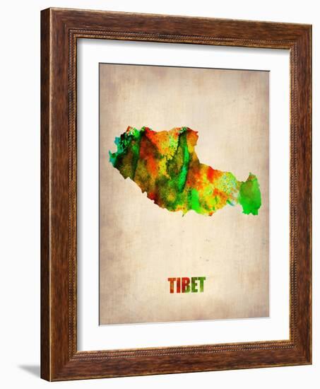 Tibet Watercolor Map-NaxArt-Framed Art Print