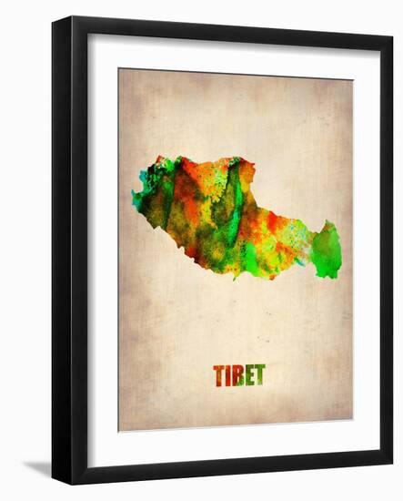 Tibet Watercolor Map-NaxArt-Framed Art Print