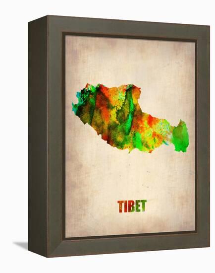 Tibet Watercolor Map-NaxArt-Framed Stretched Canvas