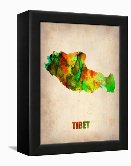 Tibet Watercolor Map-NaxArt-Framed Stretched Canvas