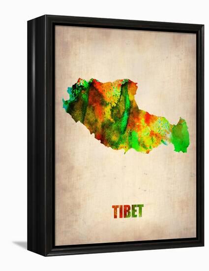 Tibet Watercolor Map-NaxArt-Framed Stretched Canvas