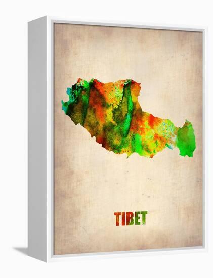 Tibet Watercolor Map-NaxArt-Framed Stretched Canvas