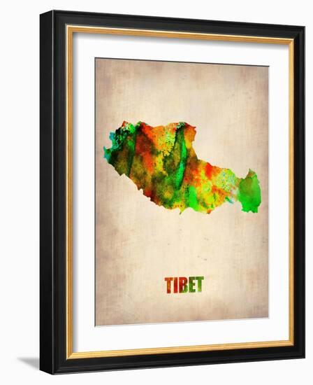 Tibet Watercolor Map-NaxArt-Framed Art Print