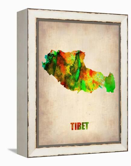 Tibet Watercolor Map-NaxArt-Framed Stretched Canvas