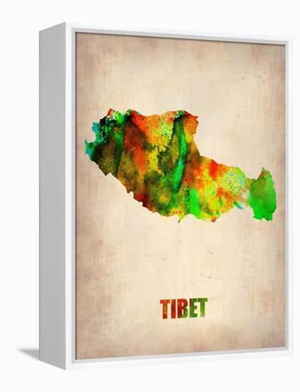 Tibet Watercolor Map-NaxArt-Framed Stretched Canvas