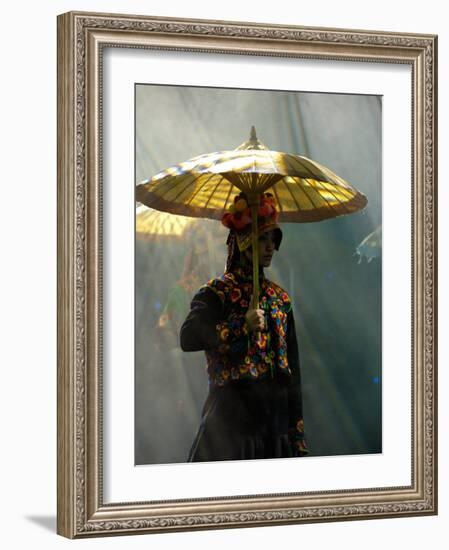 Tibetan Dance Performance, Deqin Tibetan Autonomous Prefecture, Yunnan Province, China-Pete Oxford-Framed Photographic Print