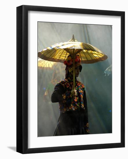 Tibetan Dance Performance, Deqin Tibetan Autonomous Prefecture, Yunnan Province, China-Pete Oxford-Framed Photographic Print