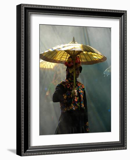 Tibetan Dance Performance, Deqin Tibetan Autonomous Prefecture, Yunnan Province, China-Pete Oxford-Framed Photographic Print