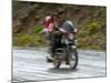 Tibetan Family Traveling on Motorbike in the Mountains, East Himalayas, Tibet, China-Keren Su-Mounted Photographic Print