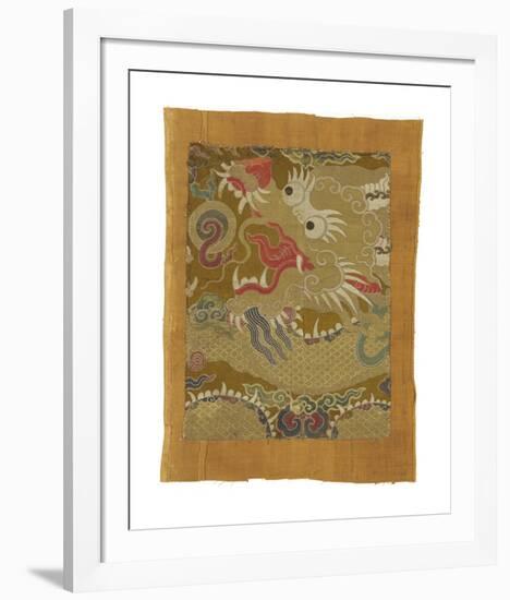 Tibetan Fragment, with Dragon-Oriental School -Framed Premium Giclee Print