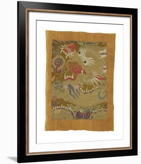 Tibetan Fragment, with Dragon-Oriental School -Framed Premium Giclee Print