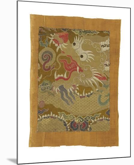 Tibetan Fragment, with Dragon-Oriental School -Mounted Premium Giclee Print