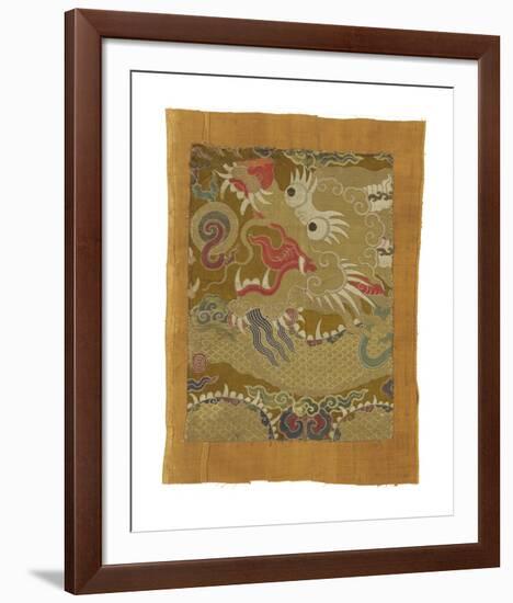 Tibetan Fragment, with Dragon-Oriental School -Framed Premium Giclee Print