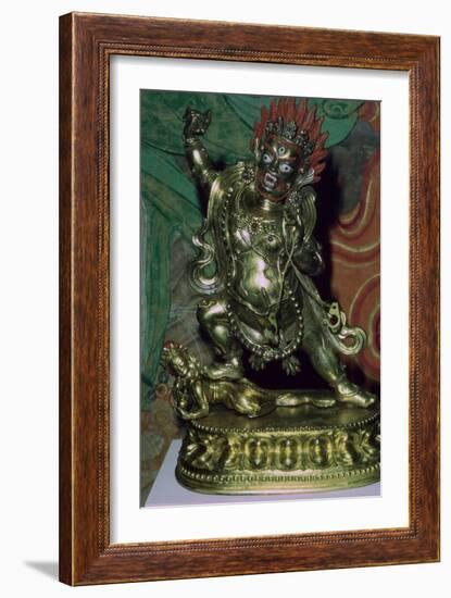 Tibetan gilt-bronze statuette of Vajrapani. Artist: Unknown-Unknown-Framed Giclee Print