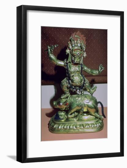 Tibetan gilt-bronze statuette of Yamer. Artist: Unknown-Unknown-Framed Giclee Print