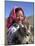 Tibetan Girl Holding Sheep in the Meadow, East Himalayas, Tibet, China-Keren Su-Mounted Photographic Print