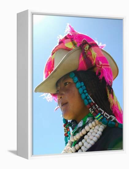 Tibetan Girl, Tibet, China-Keren Su-Framed Premier Image Canvas