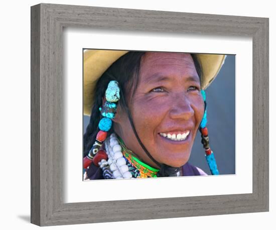 Tibetan Girl, Tibet, China-Keren Su-Framed Photographic Print