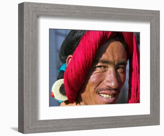 Tibetan Man, Tibet, China-Keren Su-Framed Photographic Print