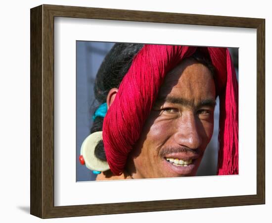 Tibetan Man, Tibet, China-Keren Su-Framed Photographic Print