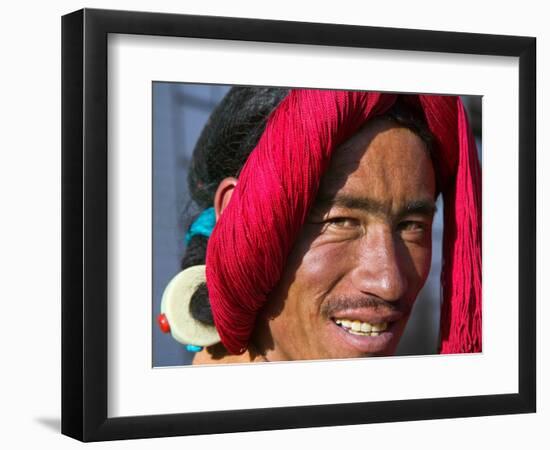 Tibetan Man, Tibet, China-Keren Su-Framed Photographic Print