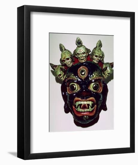 Tibetan mask used in ritual dance, c9th century. Artist: Unknown-Unknown-Framed Photographic Print