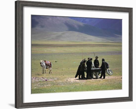 Tibetan Men Play Pool-null-Framed Photographic Print