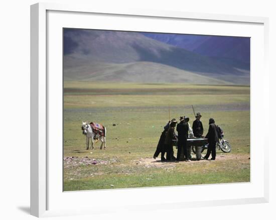 Tibetan Men Play Pool-null-Framed Photographic Print