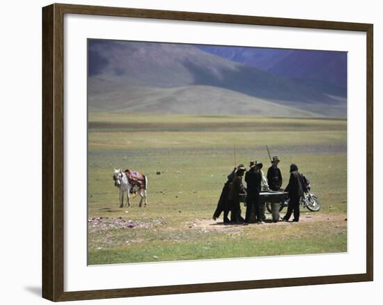 Tibetan Men Play Pool-null-Framed Photographic Print