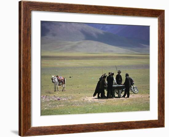 Tibetan Men Play Pool-null-Framed Photographic Print