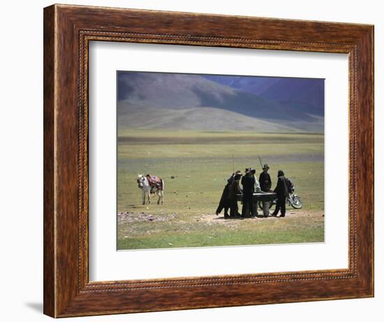 Tibetan Men Play Pool-null-Framed Photographic Print