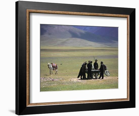 Tibetan Men Play Pool-null-Framed Photographic Print