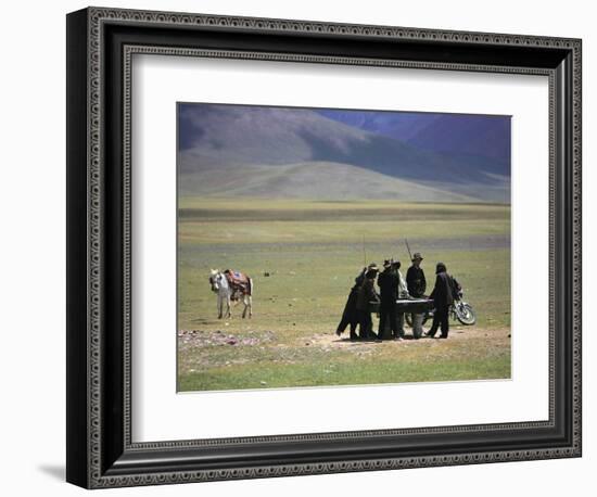 Tibetan Men Play Pool-null-Framed Photographic Print