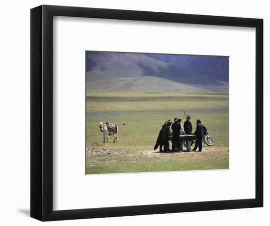 Tibetan Men Play Pool-null-Framed Photographic Print