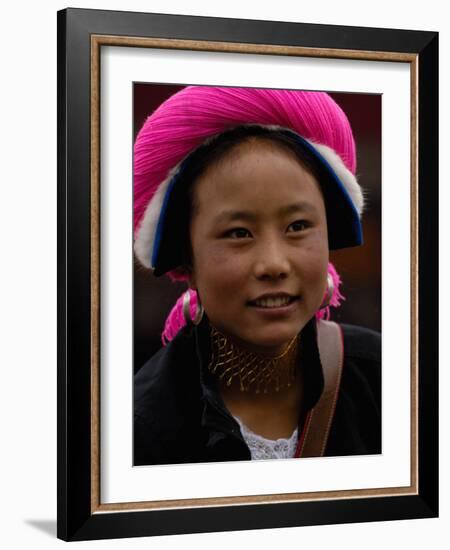 Tibetan Minority at Horse Racing Festival, Zhongdian, Deqin Tibetan Autonomous Prefecture, China-Pete Oxford-Framed Photographic Print