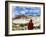 Tibetan Monk with Potala Palace, Lhasa, Tibet, China-Keren Su-Framed Photographic Print