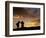 Tibetan Pilgrims on the High Plateau at Dusk, Tibet-Keren Su-Framed Photographic Print