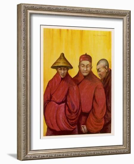 Tibetan Red Lamas-Henry Savage Landor-Framed Photographic Print