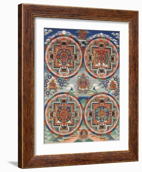 Tibetan Thangka with Four Mandalas-null-Framed Giclee Print