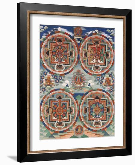 Tibetan Thangka with Four Mandalas-null-Framed Giclee Print