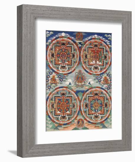 Tibetan Thangka with Four Mandalas-null-Framed Giclee Print