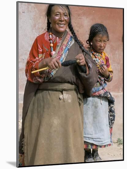 Tibetan Woman Spinning, Qinghai Province, China-Occidor Ltd-Mounted Photographic Print