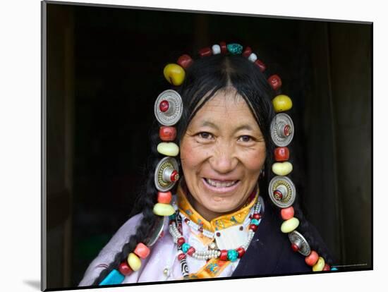 Tibetan Woman, Tibet, China-Keren Su-Mounted Photographic Print