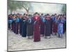 Tibetan Women Pray at Harvest Festival, Tongren Area, Qinghai Province, China-Gina Corrigan-Mounted Photographic Print