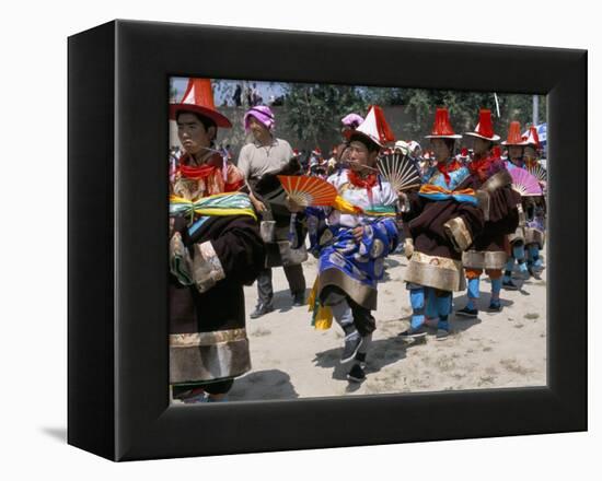 Tibetans Dressed for Religious Shaman's Ceremony, Tongren, Qinghai Province, China-Occidor Ltd-Framed Premier Image Canvas