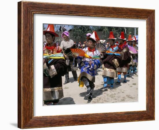 Tibetans Dressed for Religious Shaman's Ceremony, Tongren, Qinghai Province, China-Occidor Ltd-Framed Photographic Print