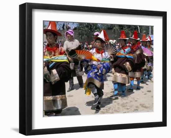 Tibetans Dressed for Religious Shaman's Ceremony, Tongren, Qinghai Province, China-Occidor Ltd-Framed Photographic Print