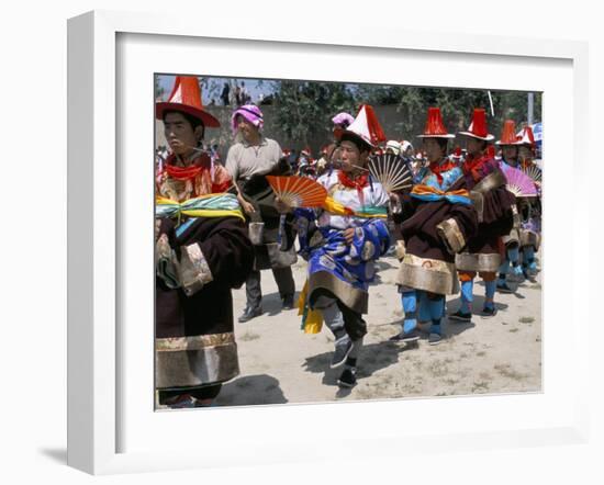 Tibetans Dressed for Religious Shaman's Ceremony, Tongren, Qinghai Province, China-Occidor Ltd-Framed Photographic Print