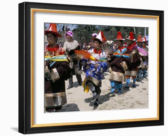 Tibetans Dressed for Religious Shaman's Ceremony, Tongren, Qinghai Province, China-Occidor Ltd-Framed Photographic Print